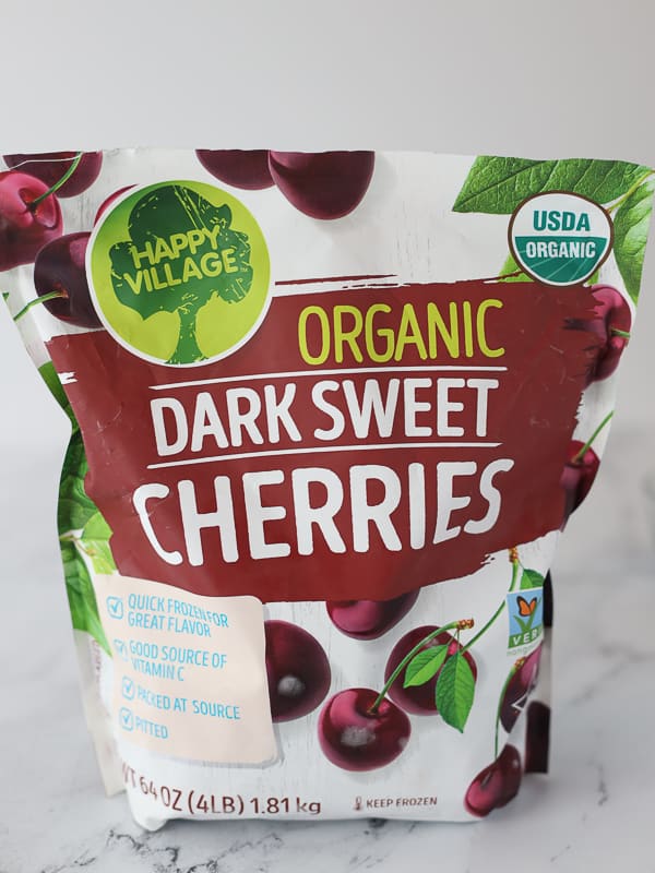 Product used for dark sweet cherries in original packaging.